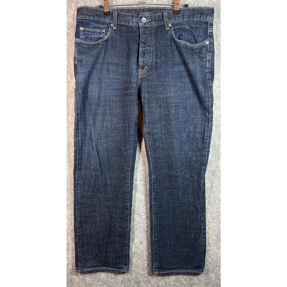 John Varvatos Button Fly Jeans Mens Blue 36x29 USA Patch Straight Leg Jeans